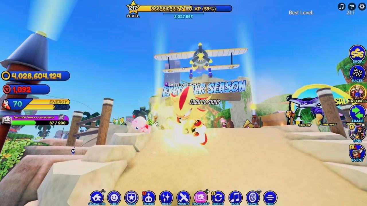Playing Roblox Sonic Speed simulator.(special edition)