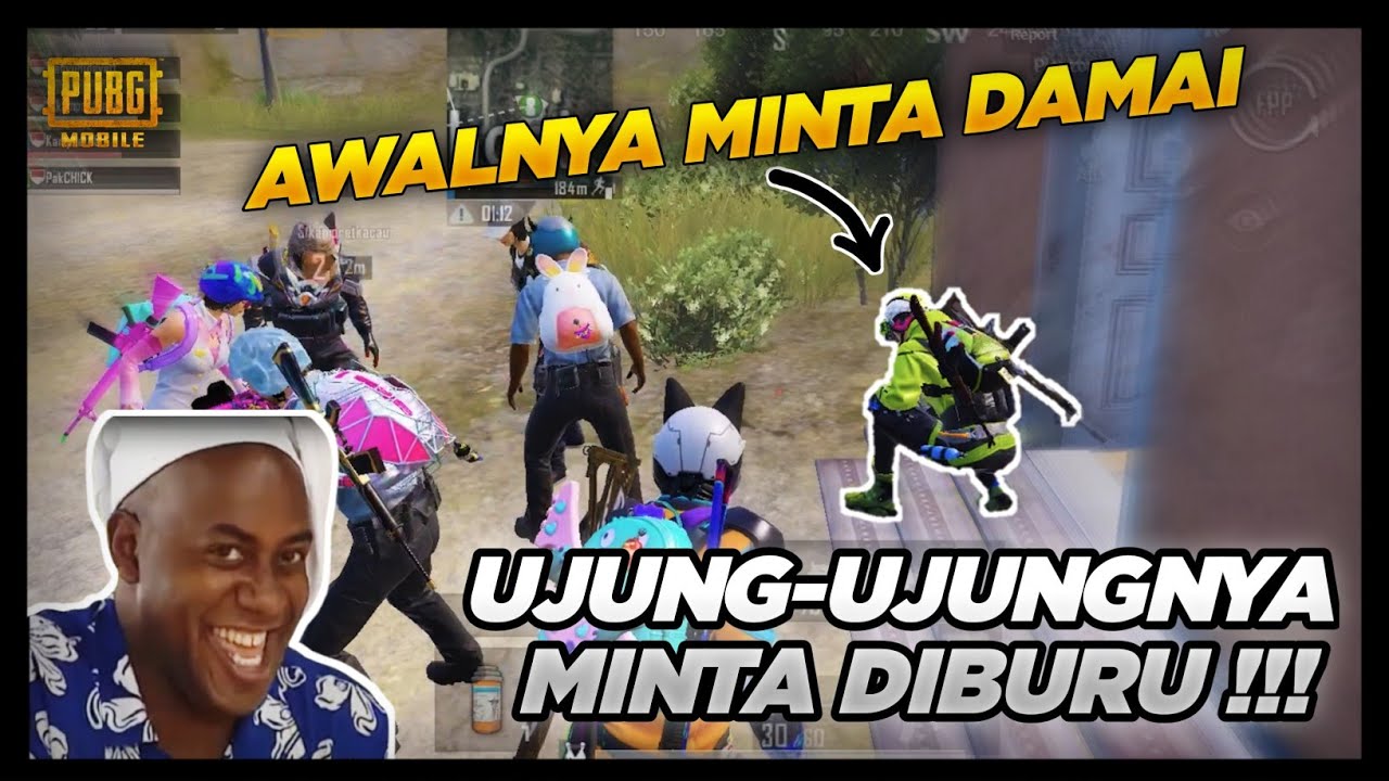 SQUAD KAMPRET KALAU UDAH PANIK UJUNG-UJUNGNYA MINTA DAMAI - PUBG MOBILE INDONESIA