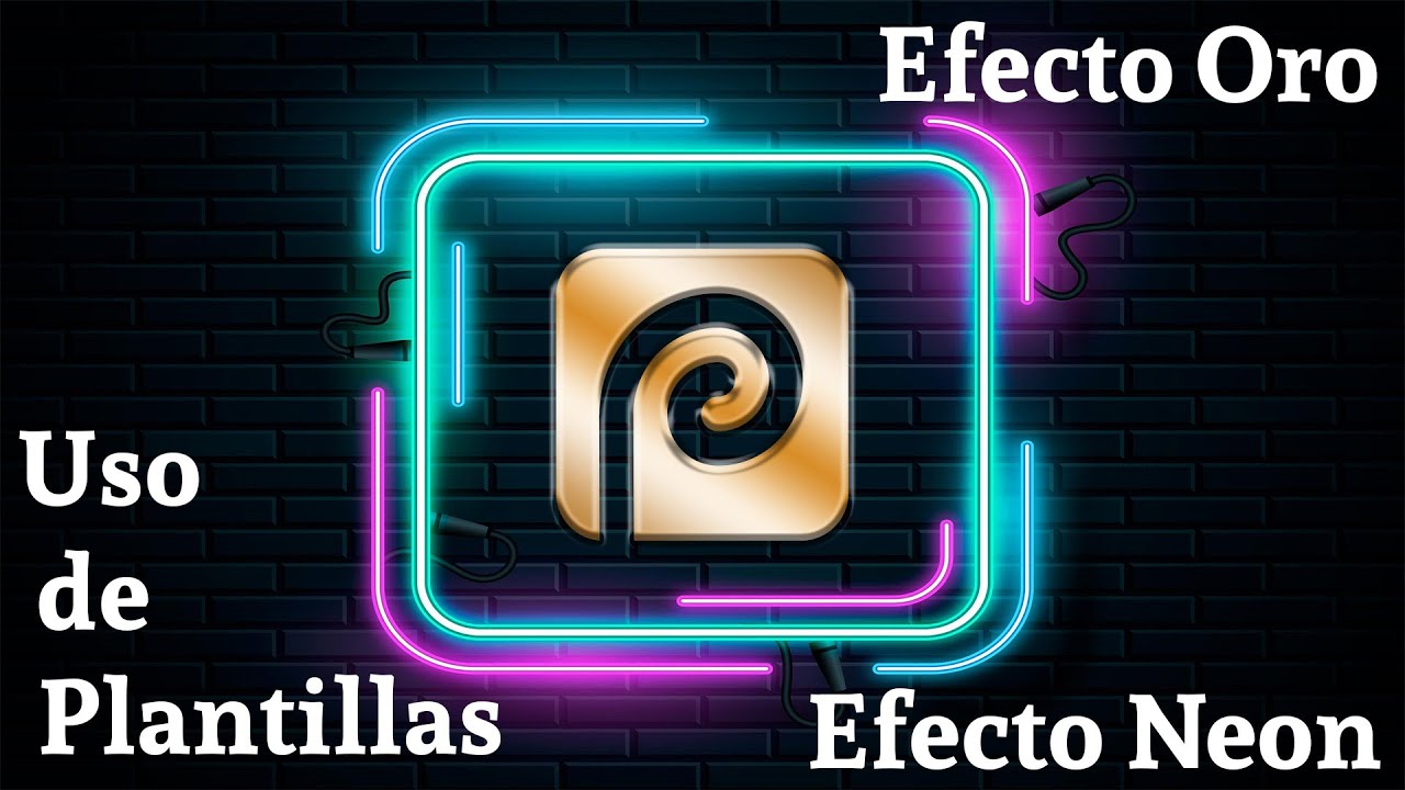 Photopea • ¿Cómo crear Efecto de Neón y Oro? • Uso de plantillas de la comunidad