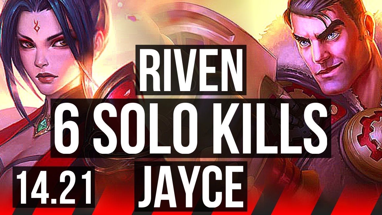 RIVEN vs JAYCE (TOP) | 6 solo kills, 6/1/2 | KR Diamond | 14.21