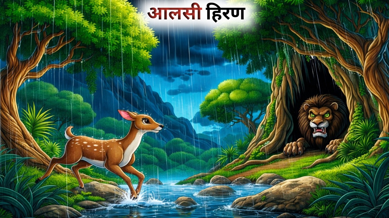 एक आलसी हिरण की कहानी // Panchatantra ki kahaniyan // Alsi Hiran Ki Kahani