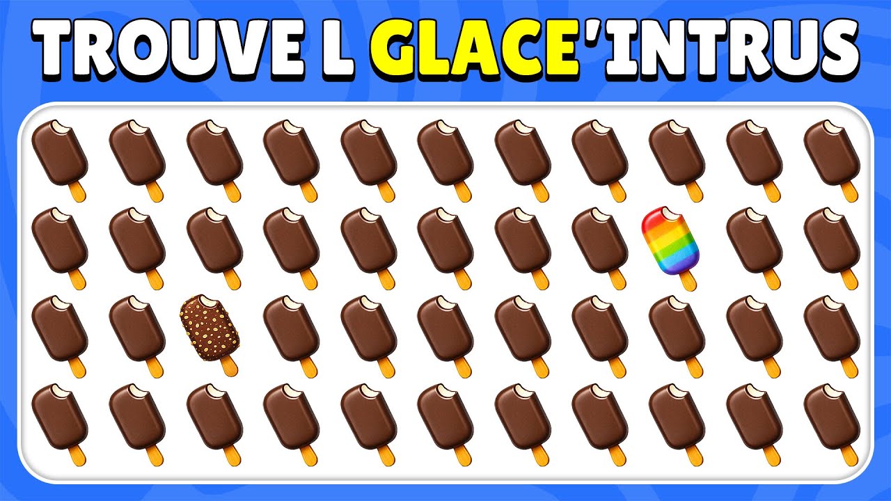 Trouve l’Intrus - Édition Glace 🍨💀 | 40 niveaux | Quiz Lapinou