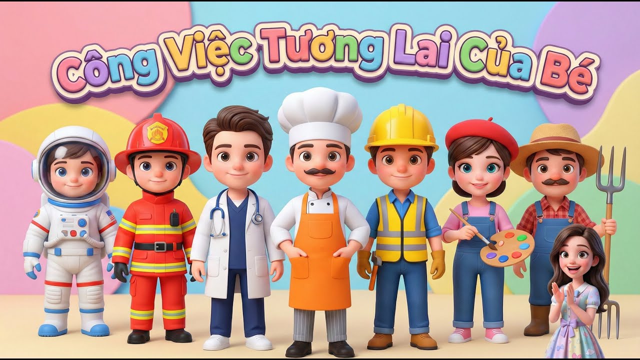 Dạy Bé Học Nói Qua 21 Tên Nghề Nghiệp 👩‍🏫👨‍🔧 | Công Việc Quen Thuộc Hằng Ngày