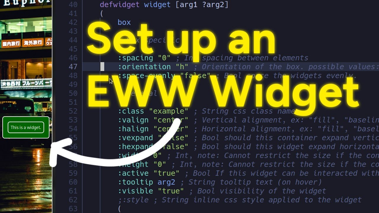 Создание базового виджета EWW | Hyprland | Arch Linux