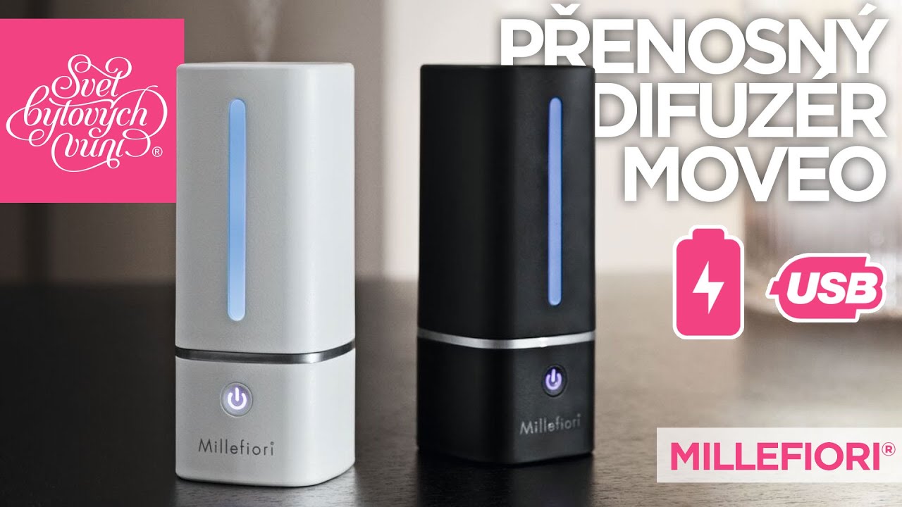 Přenosný aroma difuzér s USB nabíjením MOVEO od MIllefiori