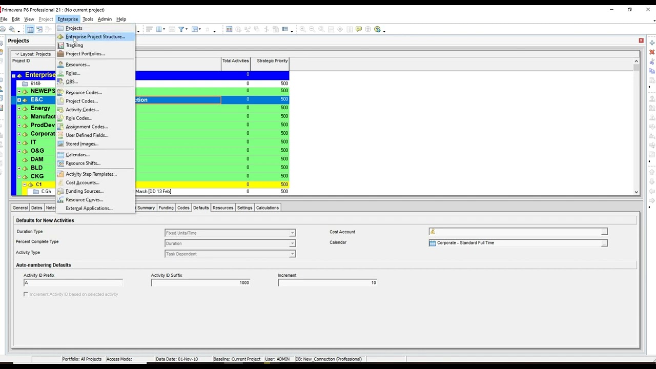 Primavera P6 - Training Session 1, Enterprise (How to create EPS in Primavera P6)