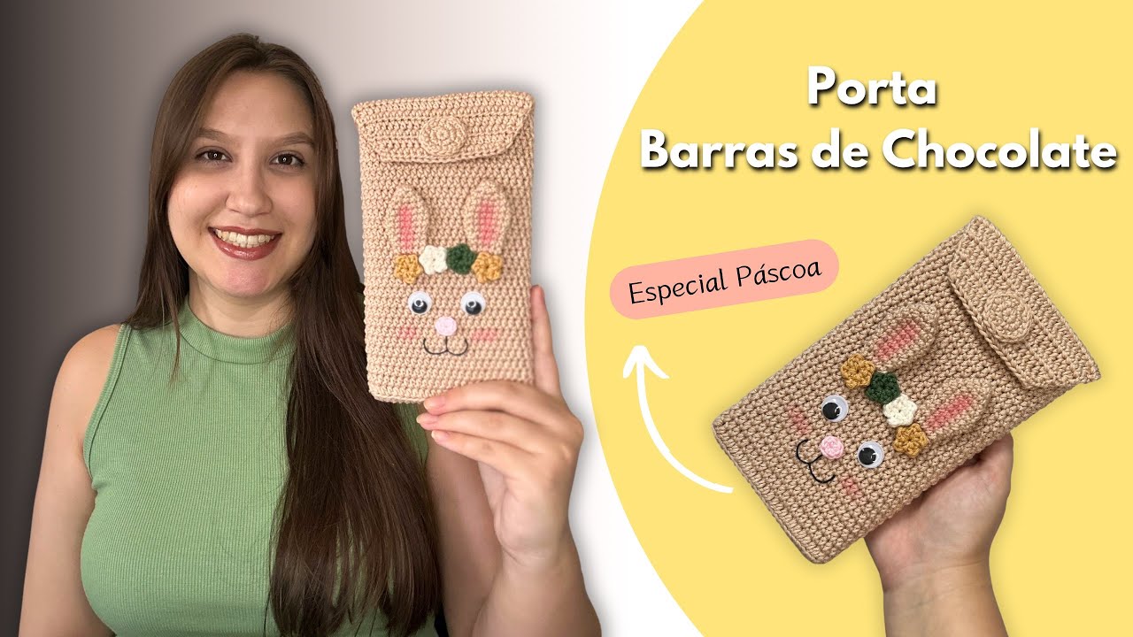 Porta Barras de Chocolate COELHO - (Especial PÁSCOA 🐰) Amigurumi