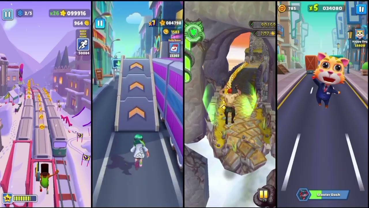 Subway surfers 🆚 street rush 🆚 Temple run 🆚 cat runner gameplay 