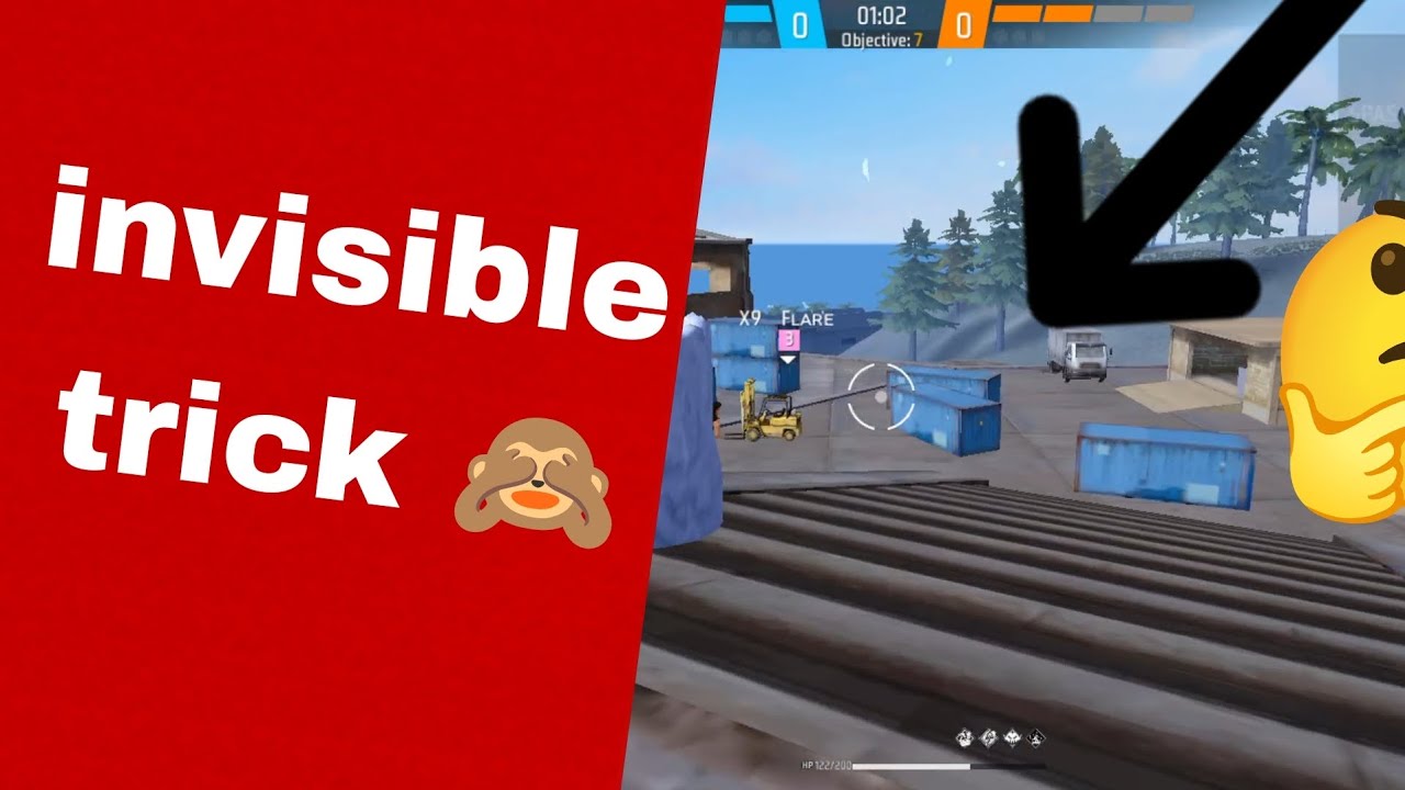 Invisible trick in Free fire after ob52 update 🤔 || X9 FLARE || 
