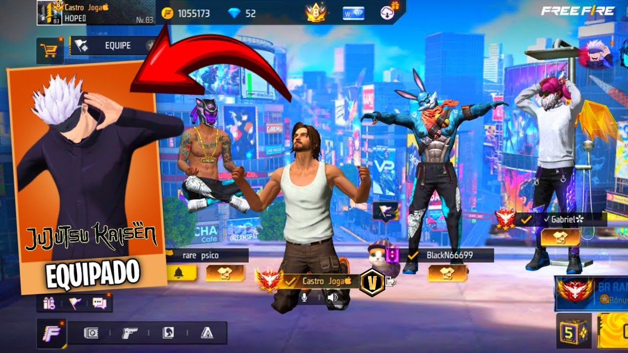 Fingi ser BOOT e usei a NOVA skin do GOJO  e IMPRESSIONEI os desumildes do Free Fire (me Humilharão)