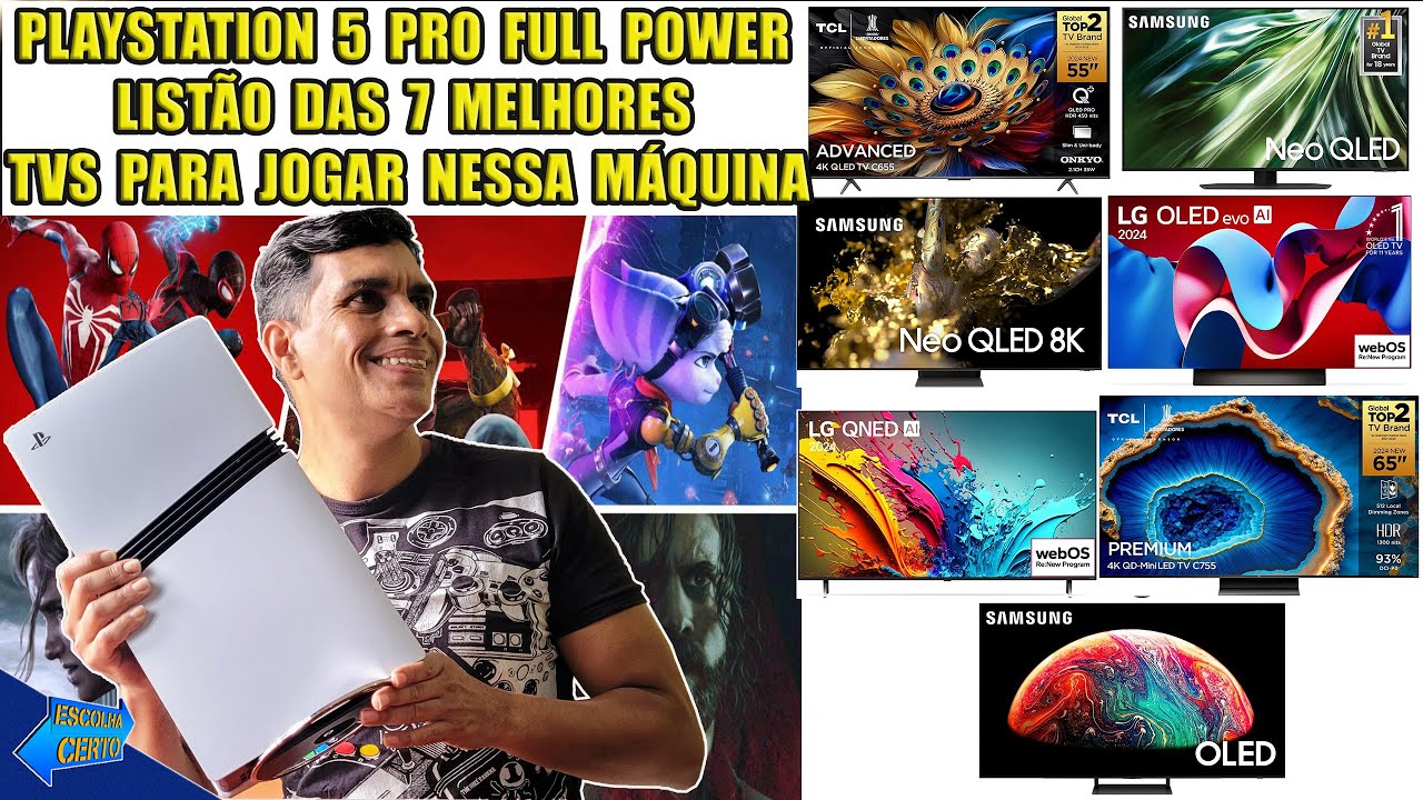 AS 7 MELHORES TVs Para JOGAR no PS5 PRO SEM GASTAR MUITO