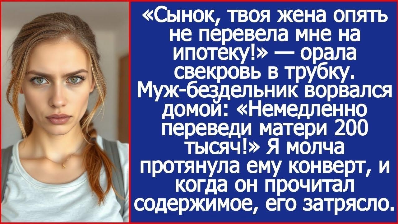 «Сынок, твоя жена опять не перевела мне на ипотеку!» — орала свекровь в трубку