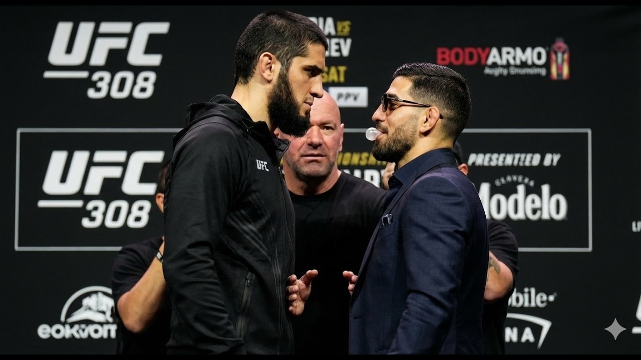 Ilia Topuria TROLLS Islam Makhachev With Bubble Gum At Face-Off!