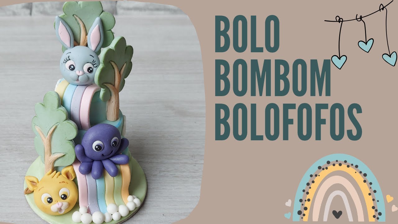 Bolo bombom personalizado triplo Bolofofos com decoração em pasta americana .Tutorial fondant
