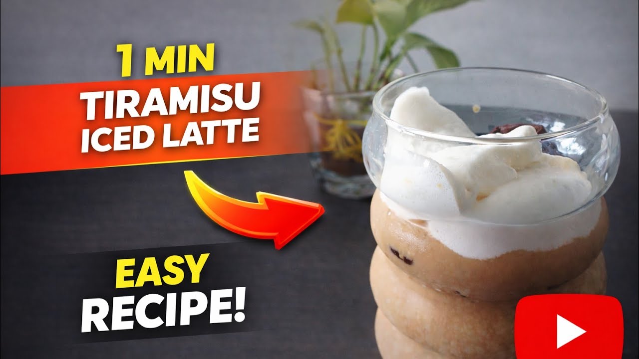 Home made iced tiramisu latte 