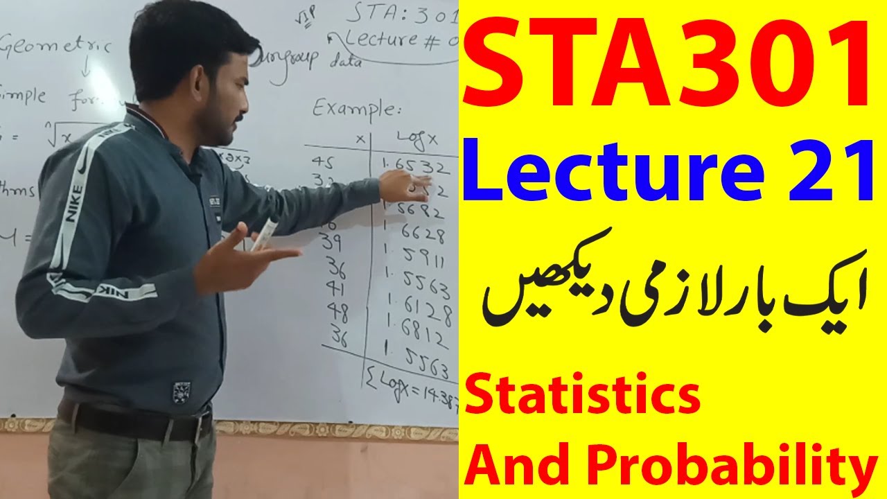 STA301 Lecture 21 Short Lecture|Vu short lecture|Statistics and Probability in Urdu/Hindi Lecture 21