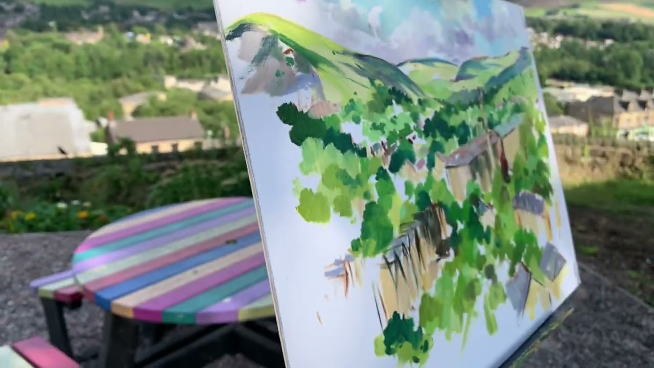 Plein air oil sketching from mossley