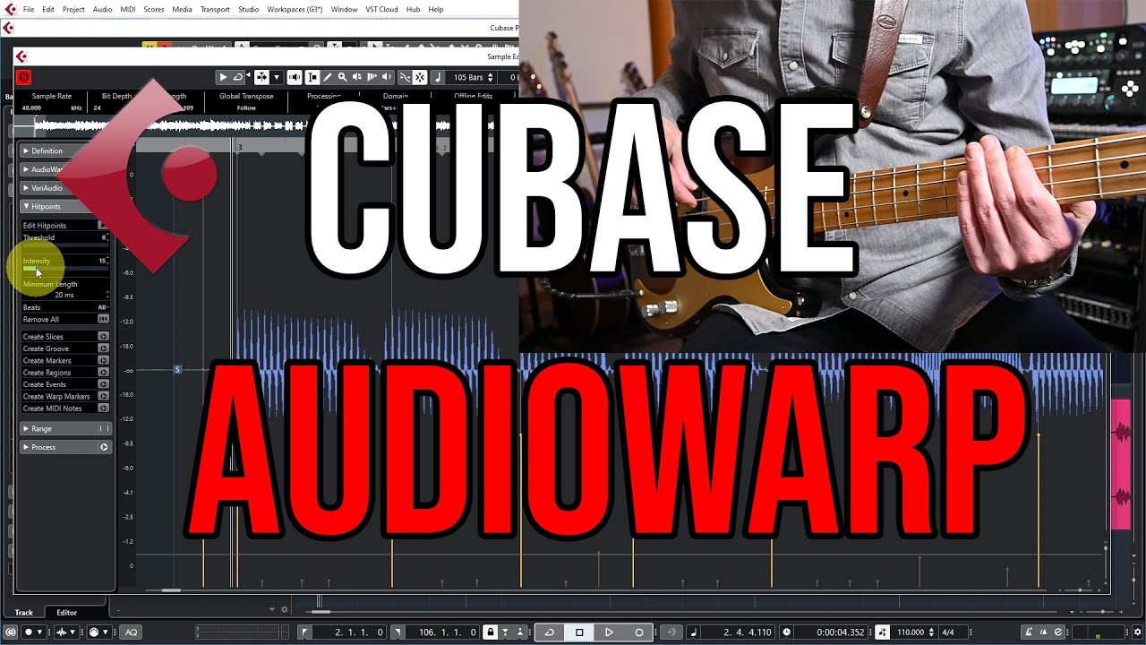How to use Cubase audio warp to tighten up a bass track!!
