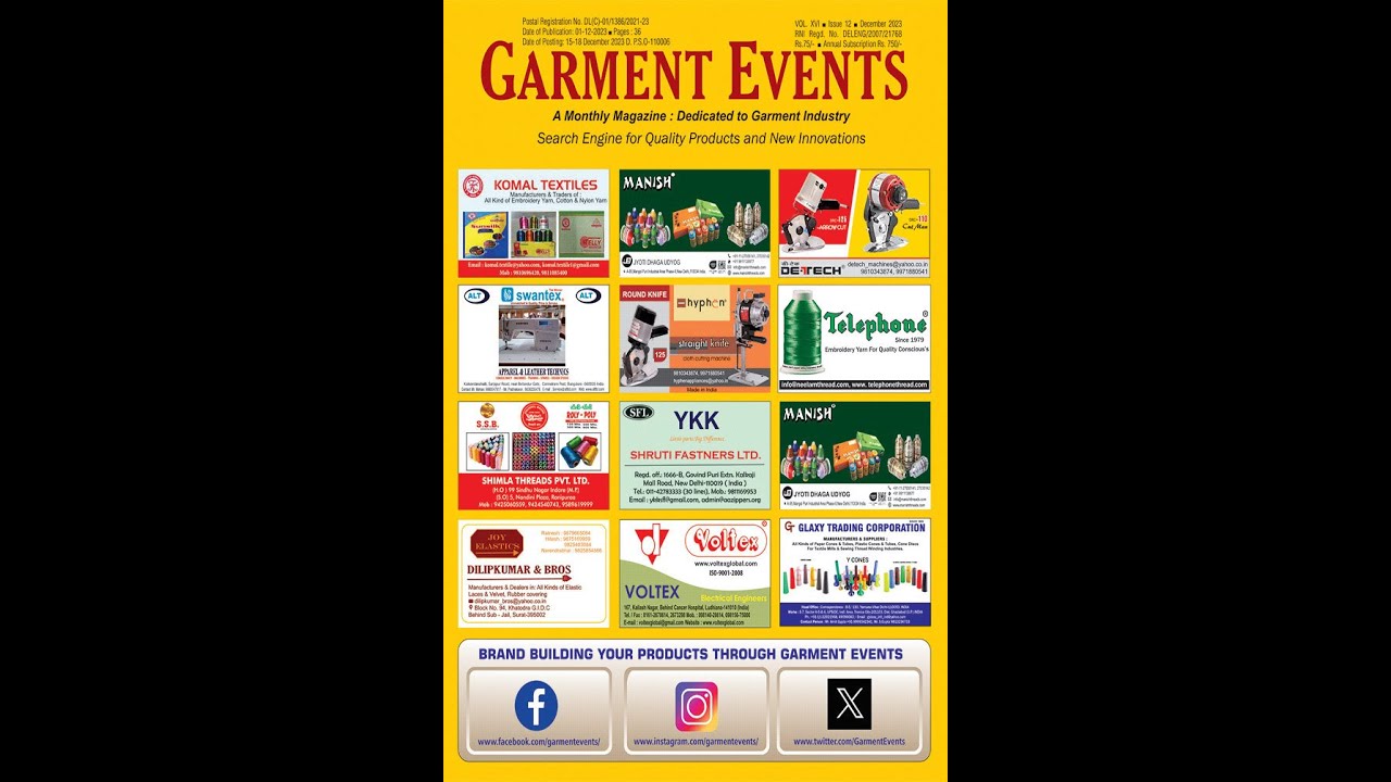 December 2023 Edition || Garment Events Magazine 2023 ||    @garmentevents