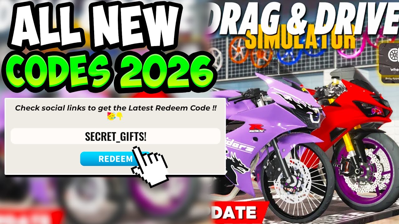 ВСЕ РАБОЧИЕ КОДЫ ДЛЯ СИМУЛЯТОРА DRAG DRIVE В ROBLOX - Новые коды для Drag Drive Simulator 2026! (...