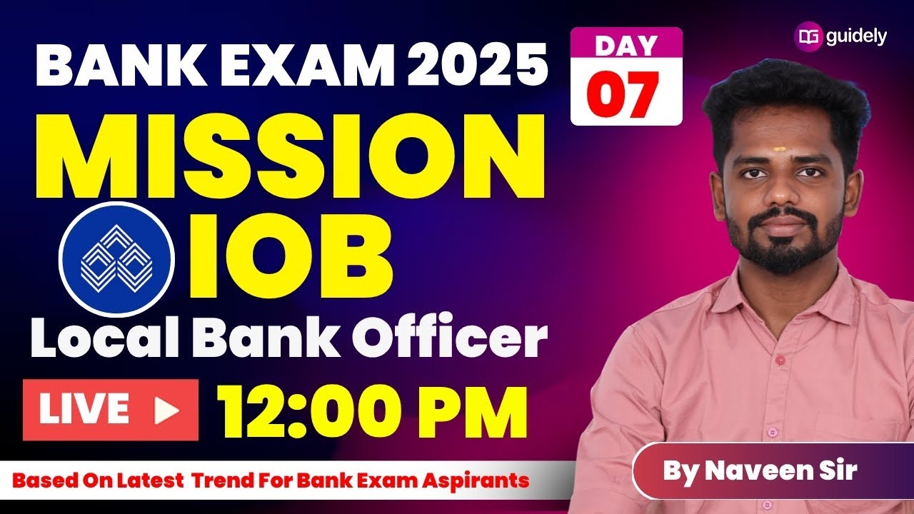 Quants for IOB LBO 2025 - Day 07 | Applications Sums & DI | By Naveen Sir #ioblbo #ioblbo2025 #ibps