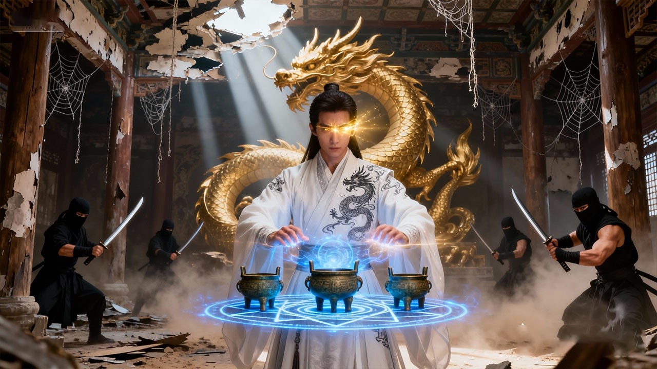 窮小子意外墜崖，喚醒體內千年軒轅之力，匯聚九鼎之力，以萬年修為在諸神黃昏護大夏