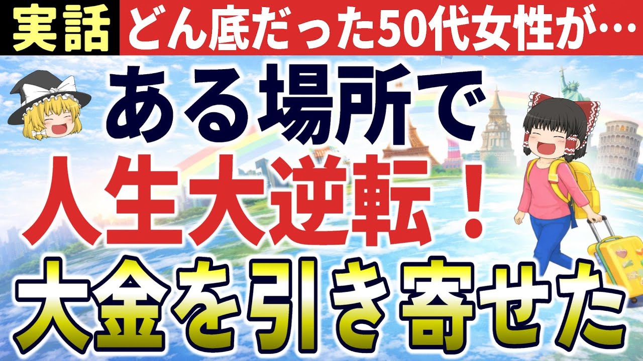 ※見逃し厳禁。50代女性が「ある場所」へ行ったら人生大逆転！停滞した運気を強制的に動かし金運と人間関係を爆上げさせた開運術【旅行/一人旅】【ゆっくり解説】