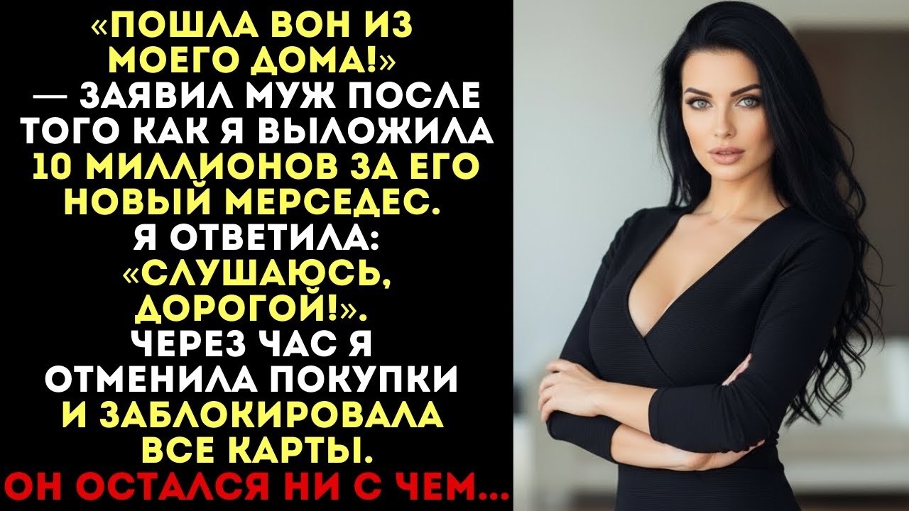 «Пошла вон из моего дома!» — заявил муж, получив Мерседес. Я ответила: «Слушаюсь»
