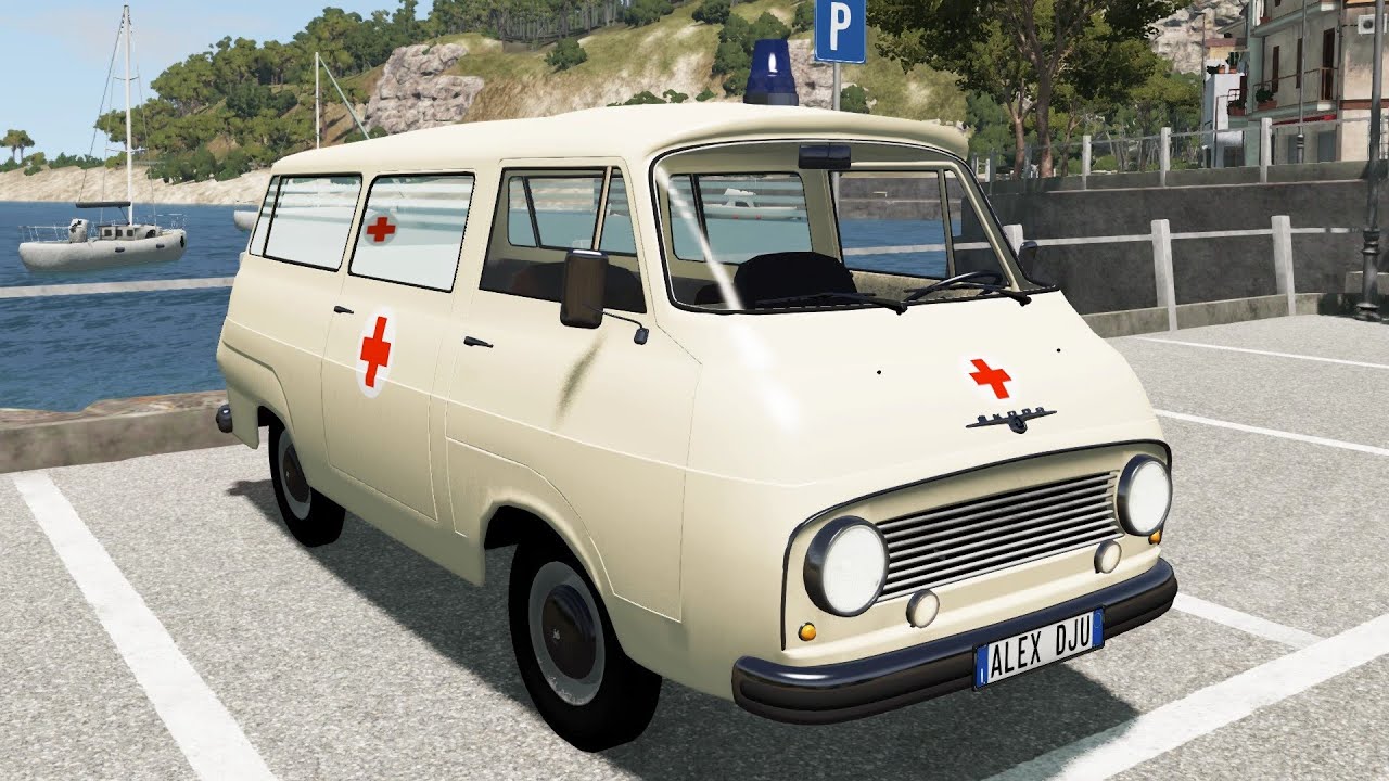 BeamNG.drive - Škoda 1203 Ambulance 1968 - Car Show Test Drive Crash . 4K 60fps.