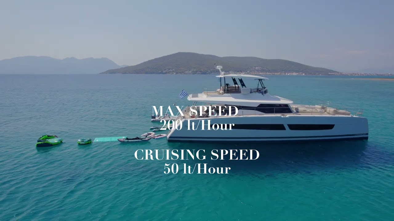 HOW much Fuel consumes Power CATAMARAN. SPEED vs FUEL on MOTOR Yacht Charters
