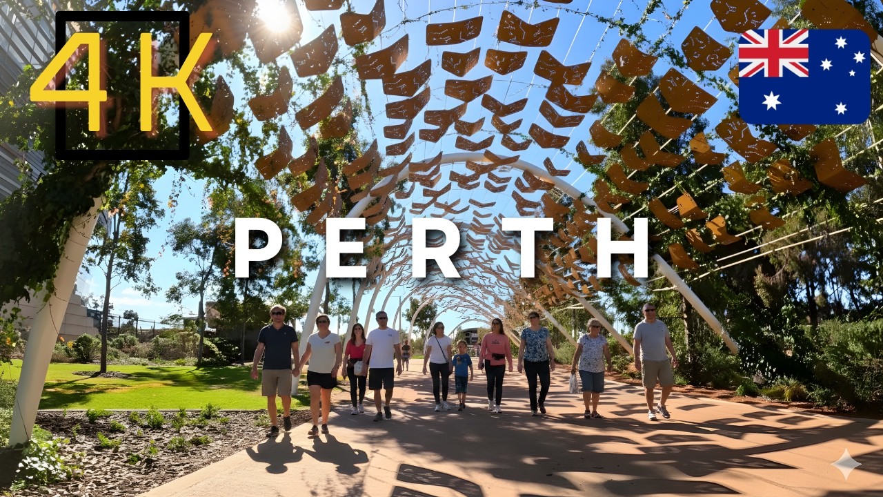 Perth Walking Tour (4K) | East Perth & Optus Stadium | Western Australia 🇦🇺