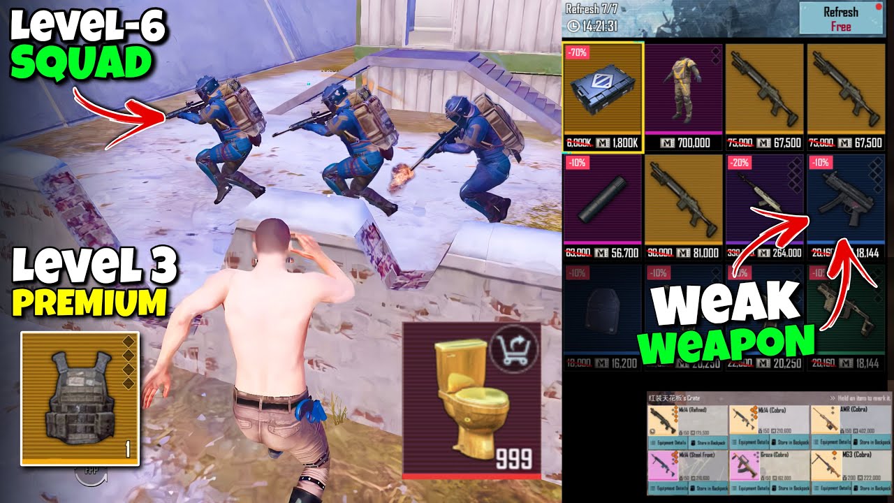 Premium Level 3 Armor With Weakest Weapon Challenge 🔥 Solo vs Squad  - PUBG METRO ROYALE CHAPTER 28