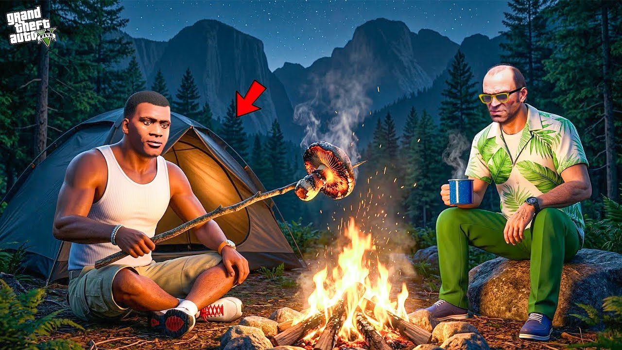 Franklin & Chithapu Going To Mountain Camping With Friends in GTA 5