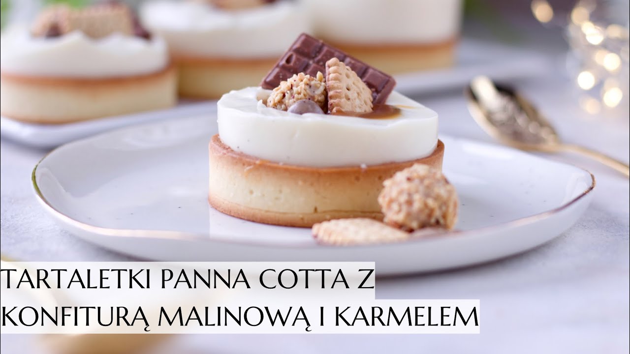 Tartaletki Panna Cotta z konfiturą malinową i karmelem