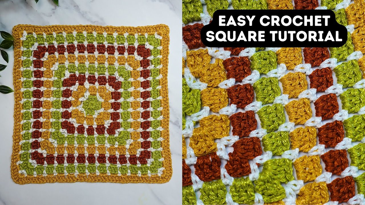 Easy and Quick Crochet Square Pattern | Block Stitch Square Tutorial | Brunaticality