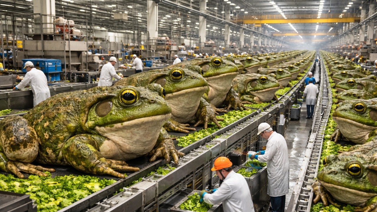 Inside USA’s Largest Bullfrog Farm | 100,000 Giant Frogs Harvested Every Year