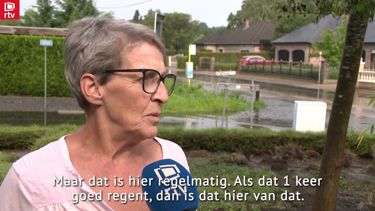 Wateroverlast op de Itegembaan in Berlaar: 