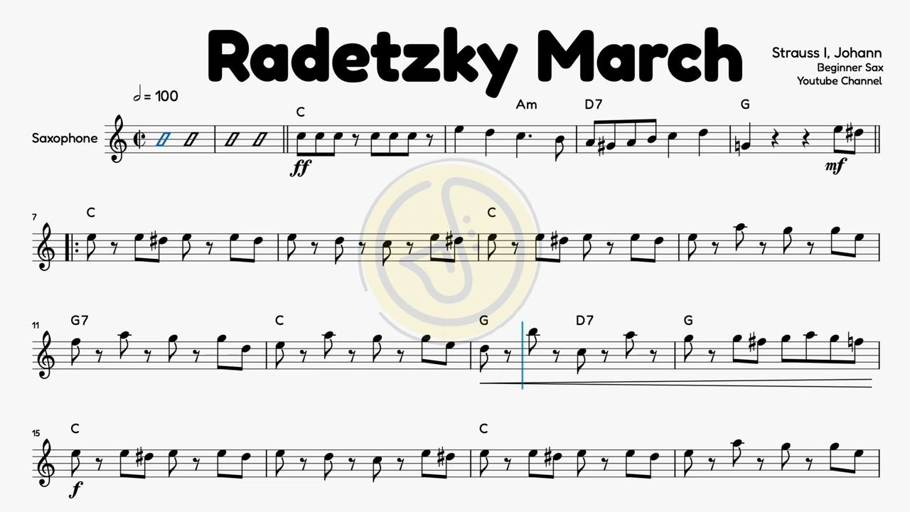 Radetzky March - ALTO Sax Sheet Music