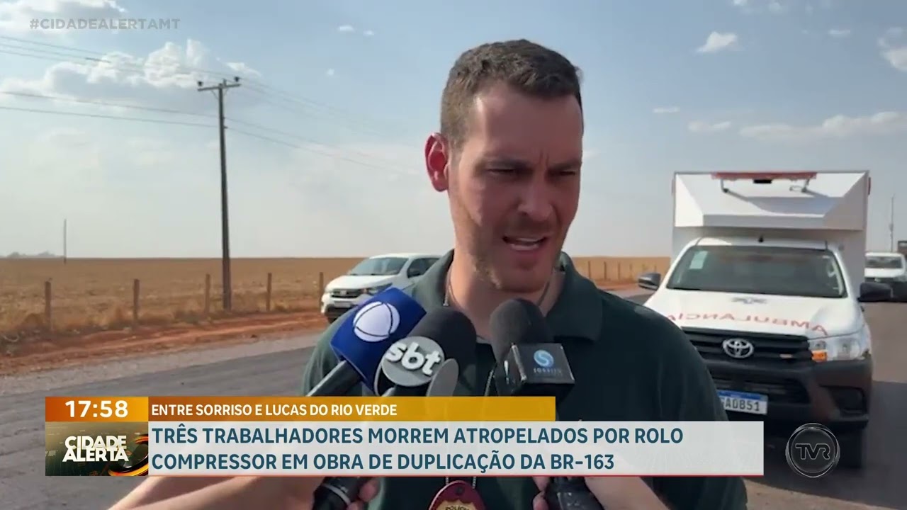 3 trabalhadores morrem atropelados por rolo compressor em obra da duplicação da BR-163
