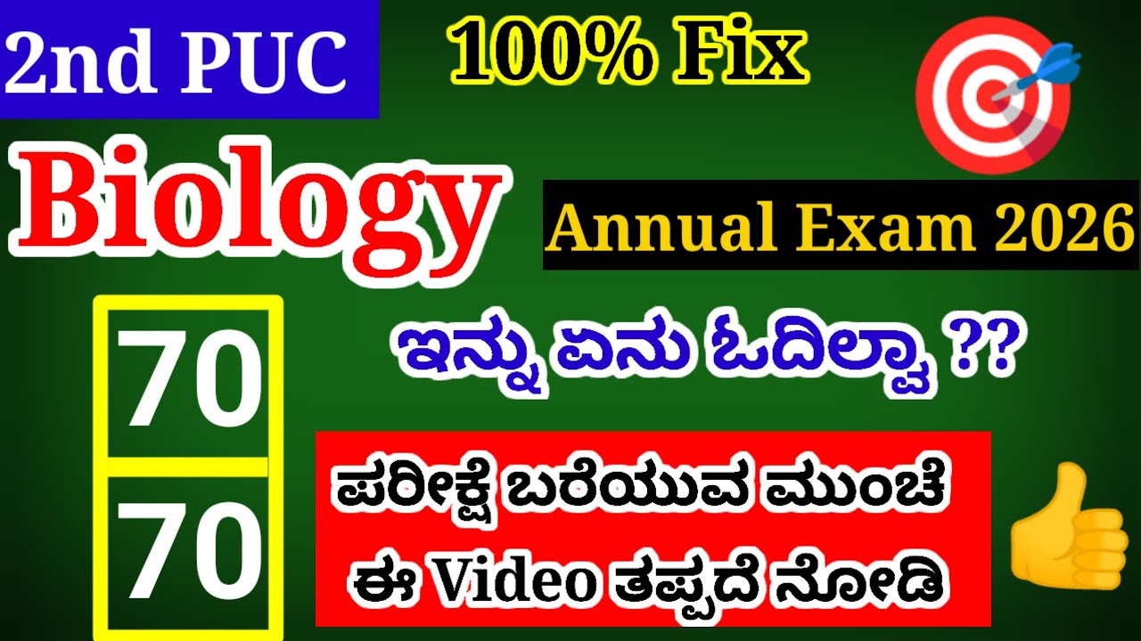 2nd PUC Biology Important Questions For Annual Exam 2026 with Answers