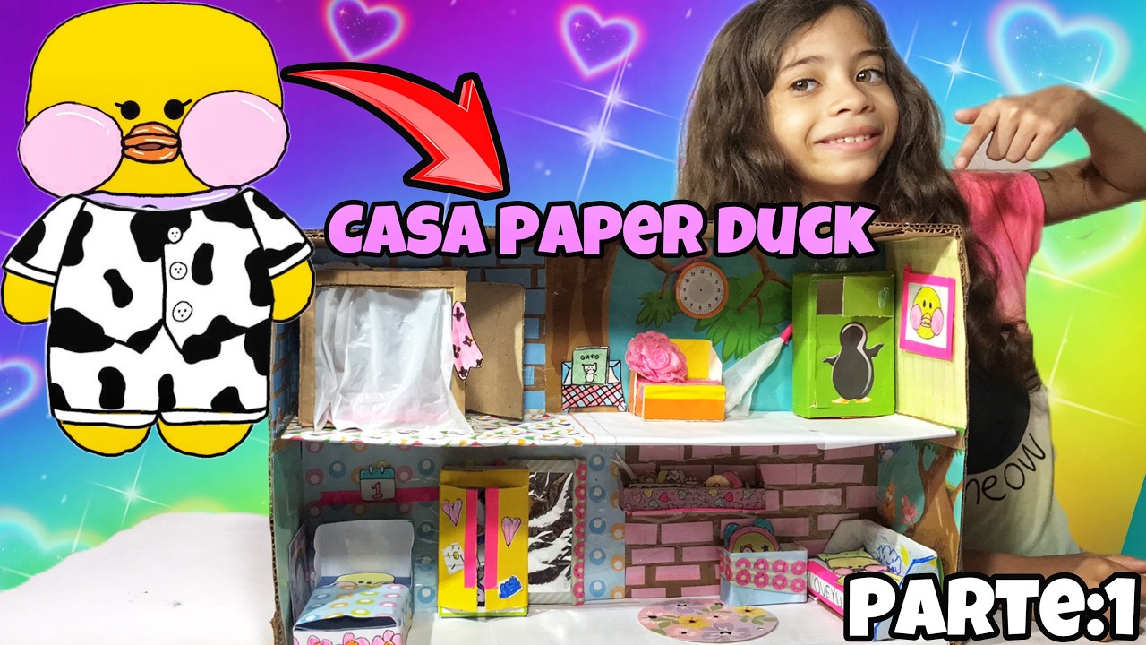 FIZ UMA CASA PARA PAPER DUCK COM CAIXA DE PAPELÃO!