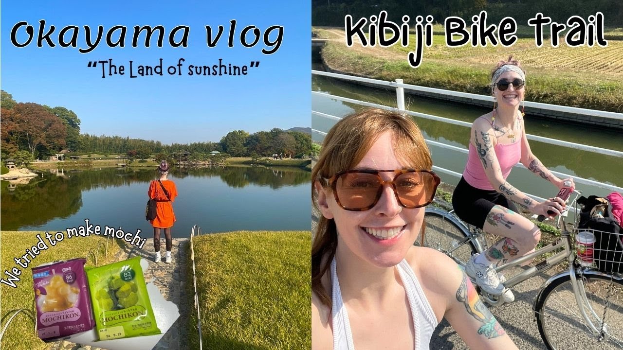Okayama vlog | Korakeun garden and cycling 17km through country farmlands | Kibiji Bike Trail
