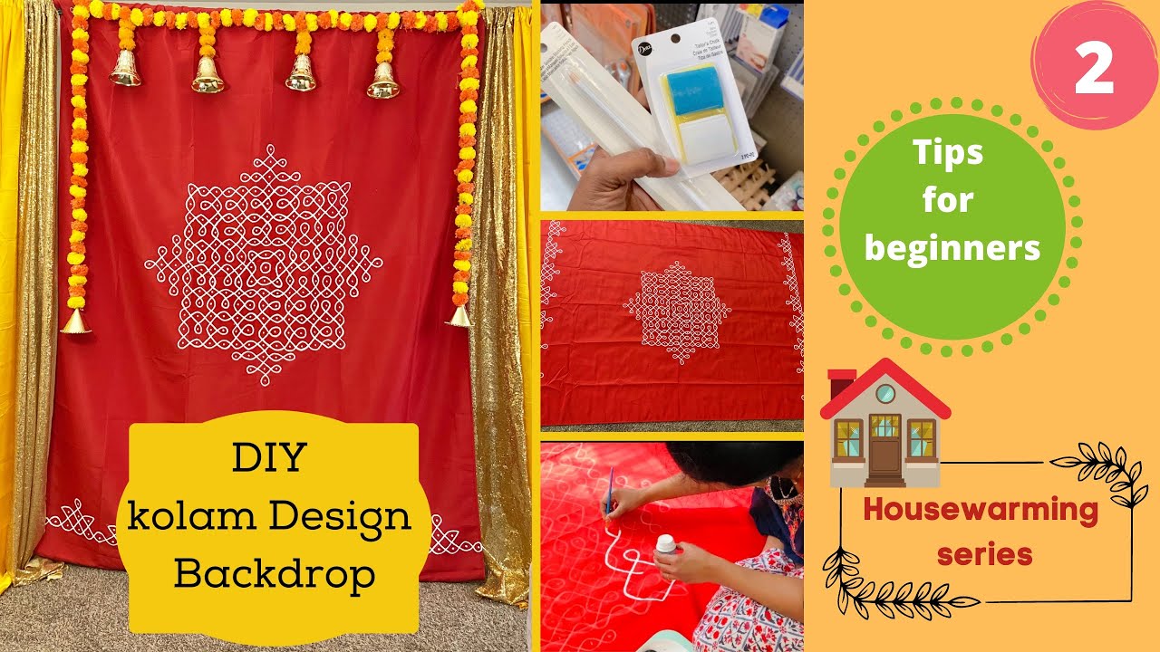DIY Kolam Design Backdrop|Easy Housewarming decoration |Housewarming series-2 |Smartmakingbyvijaya