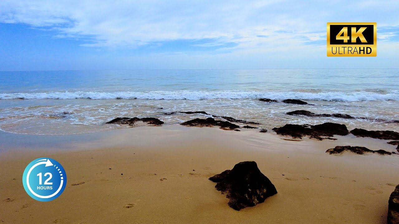 🌊🌊Oceanic Calmness: ASMR Waves for Stress Relief, 4K, 4K Live