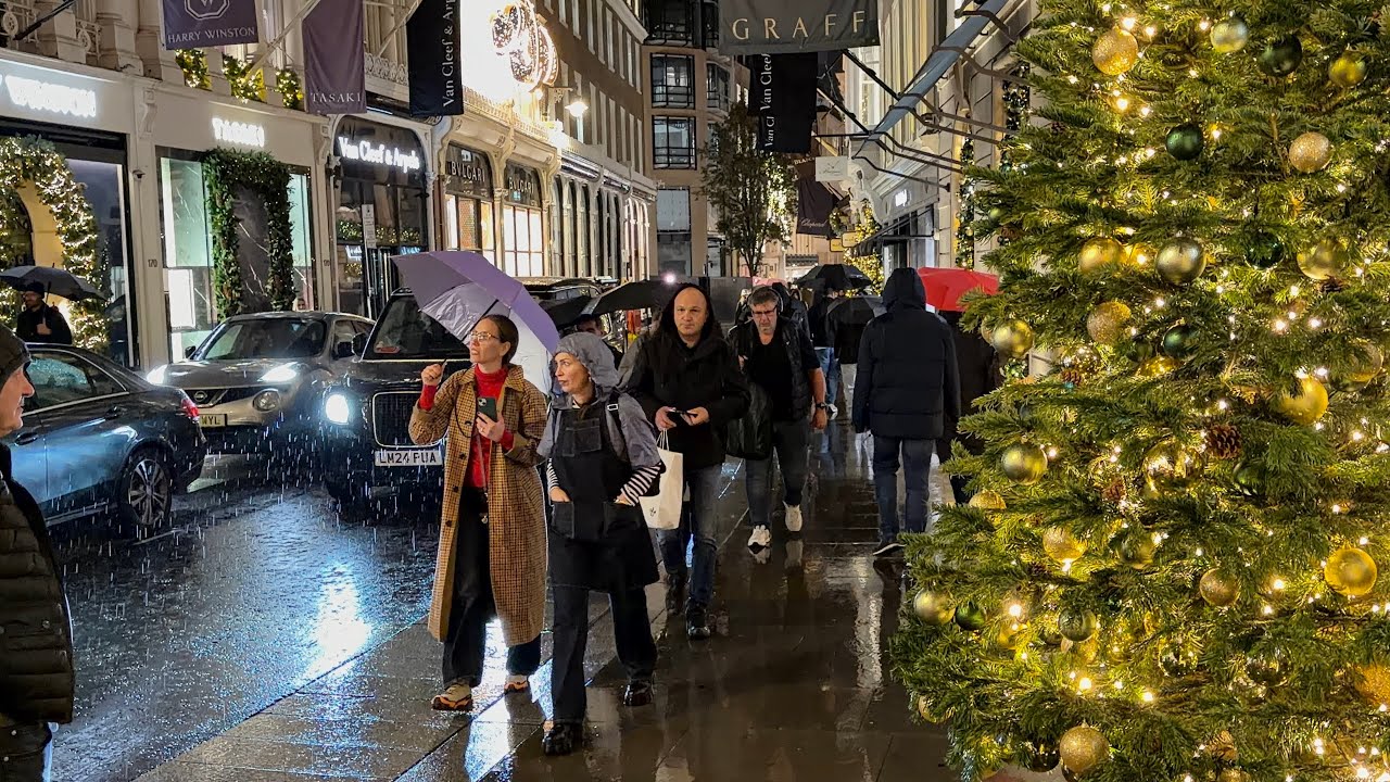 2025 London Christmas Lights Tour | Bond Street, Mayfair Christmas Shopping 2025 | London Night Walk