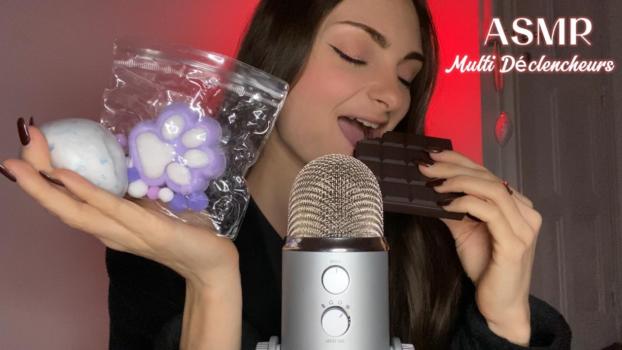 ASMR - MULTI DECLENCHEURS (no talking) #asmr #notalking #tapping #scratching #sticky