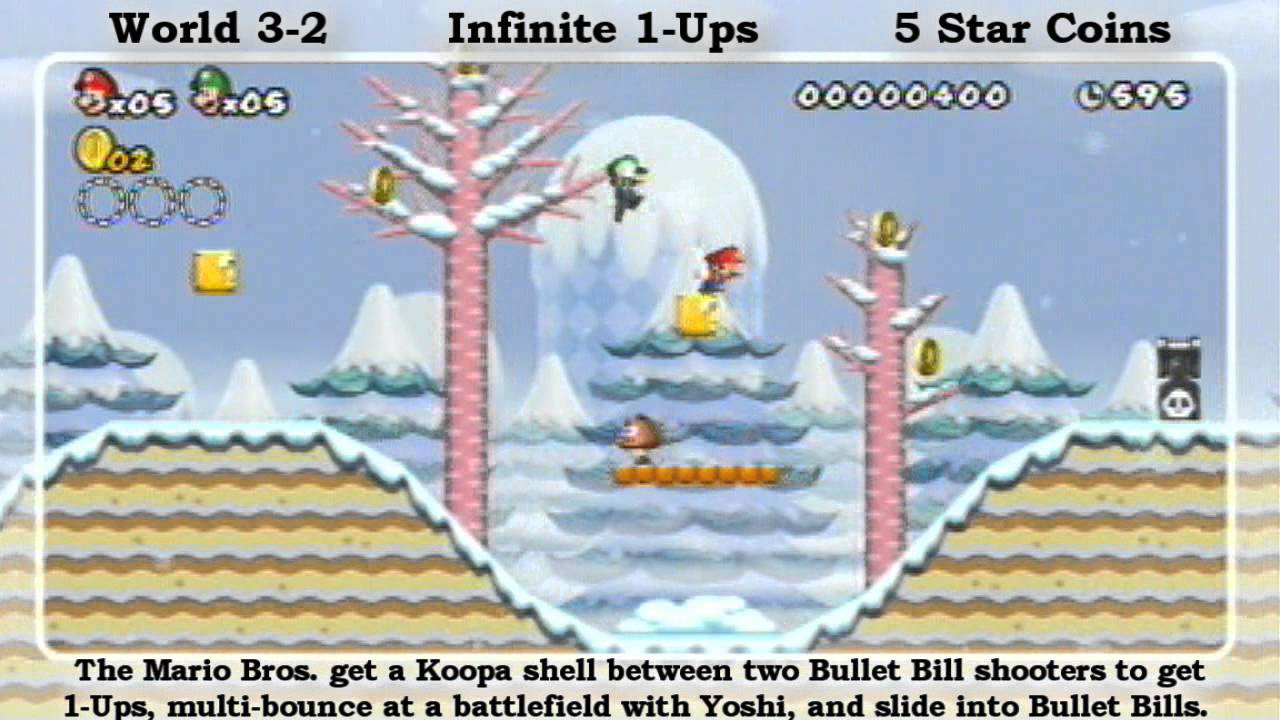 New Super Mario Bros. Wii Walkthrough: Peach's Castle Hint Movies- World 3 [Episode 45]
