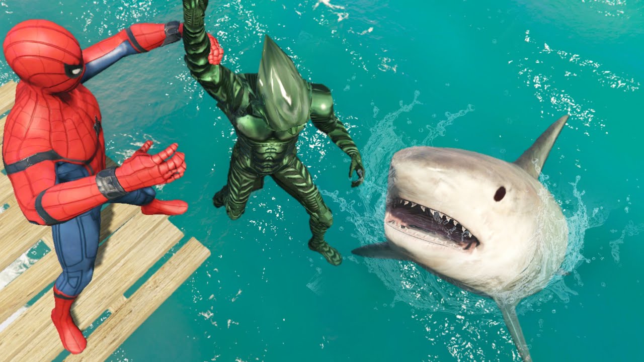 GTA 5 - Spiderman vs Green Goblin Ragdolls (Euphoria physics, Funny Moments)