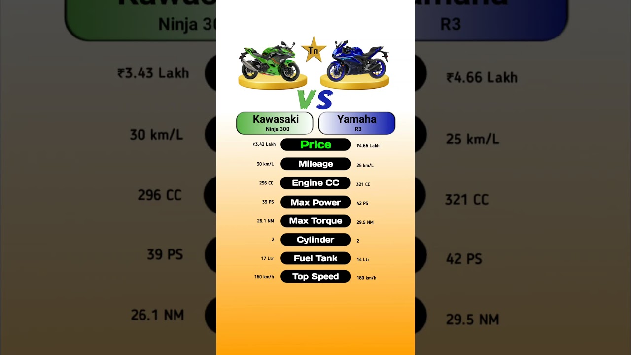 Kawasaki Ninja 300 Vs Yamaha R3 #technnu