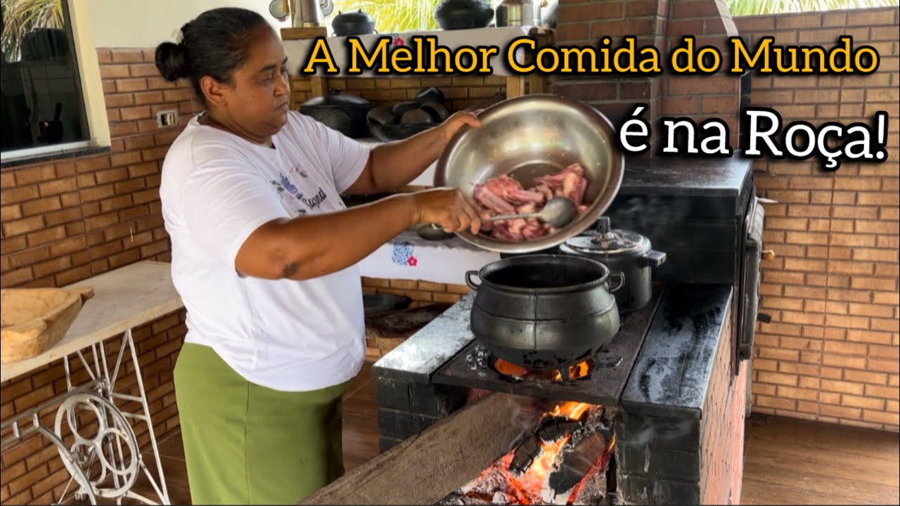 Fogão a Lenha e Comida Caseira/Dia na roça 
